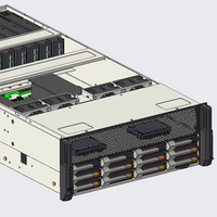 OEM Asrock 4.0/5.0 8-Card 4U GPU Server Chassis ATX bentuk faktor rak jenis dengan beberapa RTX 4090 Gaming AI casing komputer