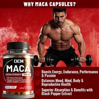 Capsules de racine de maca OEM pour hommes, pilules à base de plantes pour améliorer les performances masculines, renforcer la force, l'endurance et la vitalité pour l'énergie