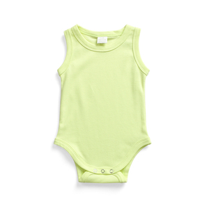 Vente en gros de combinaisons pour bébés filles en coton tricoté sans manches, pour nourrissons et tout-petits, été - Product Image 6