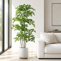 Arbre artificiel Nandina Domestica en pot, résistant aux UV, plantes d'intérieur et d'extérieur, pot blanc, décoration de hall d'entrée