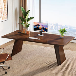 Tribesins 70.9英寸办公桌，大型家庭办公电脑桌，工业商务风格固体学习写字台 - Product Image 3
