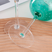 Ensemble de 6 verres à vin côtelés en verre de cristal marron de couleur bleue à longue tige personnalisés en gros pour mariage