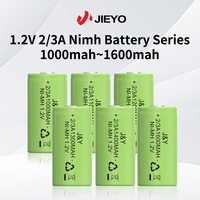 Baterai Silinder Isi Ulang Jieyo NiMH 1.2V 2/3A 1200mAh Dikombinasikan Menjadi Paket Baterai 7.2v 8.4v 9.6v untuk Senapan Airsoft