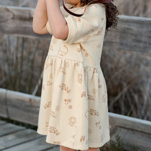 कस्टम प्रिंट रागलान वाइवा सफारी बच्चों के लिए जन्मदिन के कपड़े पहने लड़कियों के कपड़े - Product Image 3