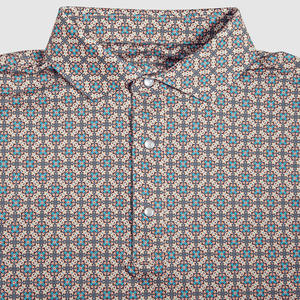 カスタムメンズポロシャツ ウェスタンスタイル 花柄プリント スパンデックス ポリエステル 4方向ストレッチ エクササイズ ゴルフシャツ - Product Image 3