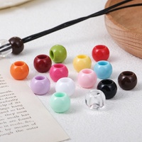 Perles rondes multicolores en acrylique massif à grand trou 10/12mm, couleur bonbon, entretoises pour la fabrication de bijoux DIY (bracelets, colliers), vente en gros