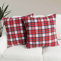 Housse de coussin tissée carrée à carreaux classique taie d'oreiller décorative confortable pour la maison canapé voiture chaise hôtel utilisation