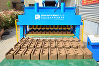 Machine de fabrication de blocs de briques à emboîtement dans le sol argileux pour blocs de terre compressés DF10-10 entièrement automatique