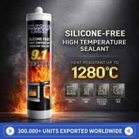 Scellant ignifuge inorganique sans silicone 9.1, résistant aux hautes températures 1280°C, adhésif d'étanchéité industriel de qualité supérieure, retardateur de flamme pour
