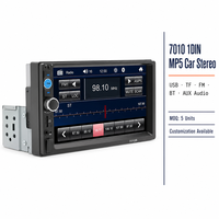 Lecteur multimédia avec écran tactile pour voiture, autoradio 7 pouces 1 Din USB TF FM BT AUX Audio Stéréo MP5 OEM/ODM
