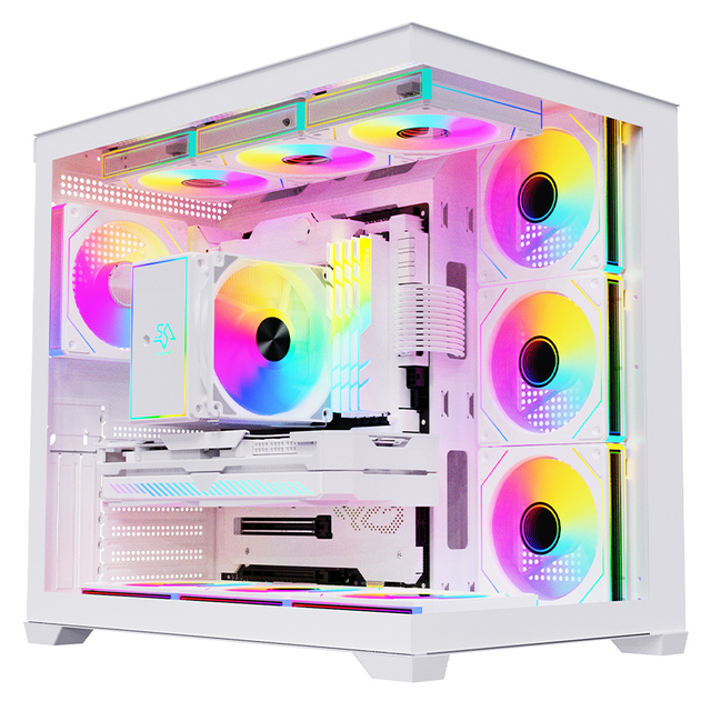 SNOWMAN  New Customized Pc case with Tempering Glass and Cooling Fans Full Tower ATX Case Gaming Computer