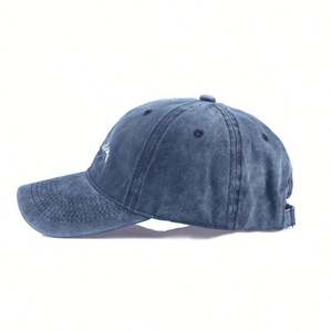 Casquettes de baseball vintage en coton non structuré à 6 panneaux avec boucle métallique, logo brodé personnalisé, effet délavé et vieilli, style Dad Hat, vente en gros - Product Image 5