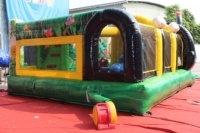 Château gonflable commercial pour enfants, thème jardin d'abeilles et fleurs, avec toboggan