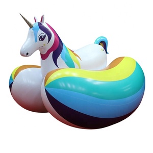 Bouée gonflable <span class=keywords><strong>licorne</strong></span> arc-en-ciel personnalisée en PVC durable pour adultes et enfants - Product Image 1