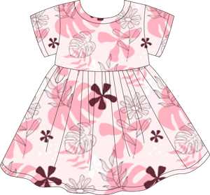 En stock, robe d'été pour filles, nouvelle robe <span class=keywords><strong>à</strong></span> manches courtes <span class=keywords><strong>à</strong></span> imprimé floral <span class=keywords><strong>rose</strong></span>, confortable et douce pour la peau, robe de princesse décontractée pour filles - Product Image 2