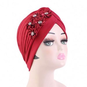 Gothertop Venta al por Mayor, Accesorios para el Cabello de Lona con Nudo Retorcido y Logotipo Personalizado, Color Sólido, Turbante Musulmán, Gorro con Flores y Trenzas - Product Image 6