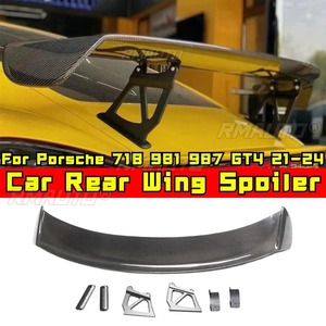 สปอยเลอร์หลังคาร์บอนไฟเบอร์แท้สำหรับรถยนต์ Porsche 718 981 987 GT4 รุ่นปี 2021-2024 แบบ GT4 - Product Image 1