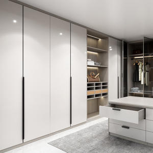 Ensemble d'armoires de rangement pour vêtements personnalisables Porte en verre personnalisée avec éclairage LED Armoire pour la décoration de la maison - Product Image 5