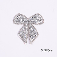 Appliques en strass et cristaux en forme de nœud papillon, de bonne qualité, faites à la main, pour vêtements