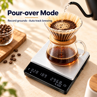 Balance à café rechargeable Type-C avec minuteur, précision 0,1g, en acier inoxydable, double écran, fonction d'arrêt automatique