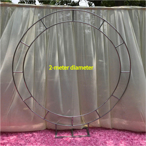 Fête nuptiale bal jardin décoration florale Double rond toile de fond support Ballon <span class=keywords><strong>métal</strong></span> tonnelle arc de mariage pour cérémonie, - Product Image 4