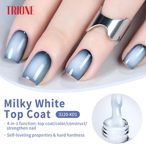 Esmalte de Uñas en Gel Blanco Lechoso Sin Capa Pegajosa, Gel UV LED Blanco Cremoso de 15ml, Top Coat de Larga Duración para Salón de Uñas - Product Image 1