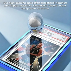 New Style Aluminum <b>Framed</b> Trading Card Slab Case UV Protection Tempered Glass Display Holder for Sports Cards - Product Image 2