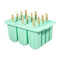 Moules à sucettes glacées en silicone DIY avec 50 bâtonnets en bois, outils de fabrication de crème glacée à démoulage facile
