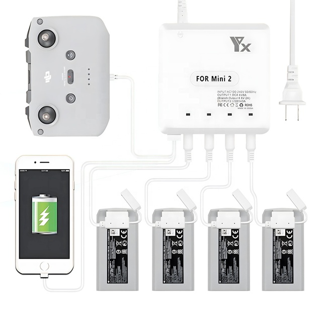 Smart 4-Port Fast Charging Hub 8.8V 2A Drone Battery Manager for Mini 2 Battery Remote Controller Accessories