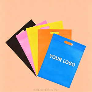 Bolsa de compras laminada portátil de tela no tejida con asa resistente para publicidad, tipo D-cut, para venta al por menor - Product Image 1