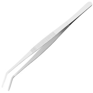 Lichang Tweezers Stainless Steel Toothed Curved Tip For Jewelry Making And Aquarium Plant Feeding - Product Image 1