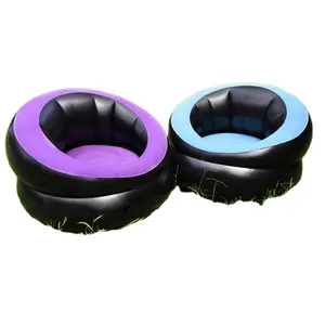 Vendita calda forma rotonda facile PVC floccaggio gonfiabile soggiorno aria sedia divano divano sedile singolo