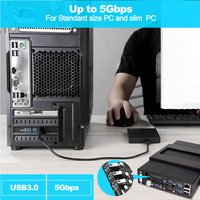 Tarjeta de Expansión PCI Express X1 a USB 3.0 de 4 Puertos + Tipo-C, 5Gbps Super Speed para PC de Escritorio con Windows/Linux, Material PCB en Stock