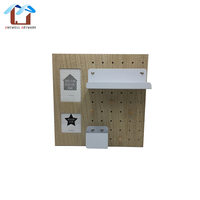 Panneau mural en MDF peint, écologique, durable, fonctionnel, pour la décoration de la maison, avec 5 crochets, thème cactus