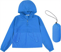 Jaket Anak Anti Air Ringan Berkerudung Tahan Angin untuk Memancing dan Mendaki, Bernapas