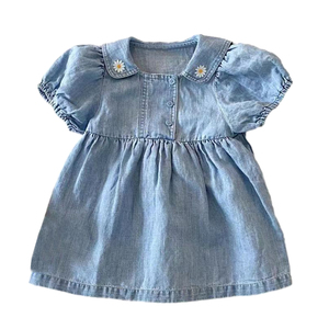 white christmas dresses Denim Peplum Baby Romper