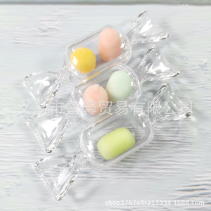 Petite boîte <span class=keywords><strong>de</strong></span> rangement en plastique en forme <span class=keywords><strong>de</strong></span> bonbon pour dragées, bagues, boucles d'oreilles, pilules, cadeaux <span class=keywords><strong>de</strong></span> baptême et <span class=keywords><strong>de</strong></span> baby shower - Product Image 2