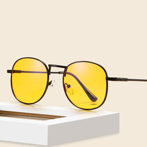 <span class=keywords><strong>Notizie</strong></span> prodotti 2024 occhiali oversize per Computer in metallo occhiali da vista montatura Anti bluelight occhiali lenti gialle - Product Image 4