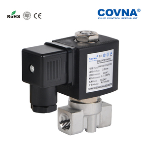 COVNA B2BClearance HK-02 DN8 1/4 pouces 2 voies 12V DC normalement fermé en acier inoxydable Micro électrovanne pneumatique - Product Image 4