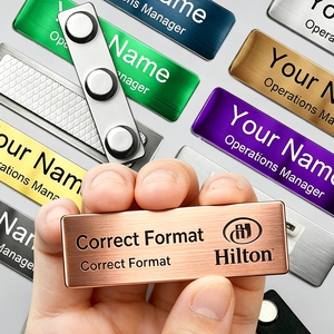 High Grade Stainless Steel Blank Metal Sublimation Name Tag Custom Engrave Magnetic NameTag for Company Employee Identification - Product Image 1