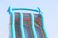 WINSUN Toboggan aquatique gonflable géant bleu dauphin pour enfants, conception personnalisée pour parc aquatique