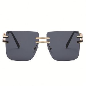 Custom Logo Fashion Retro <b>Men</b> Oversized Square <b>Sunglasses</b> Metal Legs Oversized Rimless <b>Sunglasses</b> Women - Product Image 6