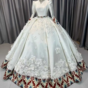 Vestido de Novia Musulmán Lscm75, Vestido de Encaje con Decoración de Patrones, Jancember - Product Image 3