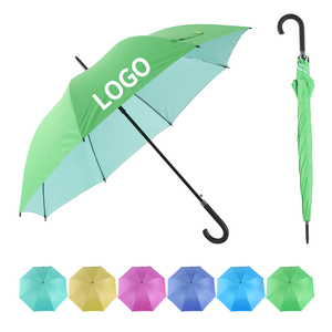 Vente en gros Parapluie de protection UV coupe-vent de 23 pouces Parapluie droit avec impression de logo personnalisé et poignée en J - Product Image 4