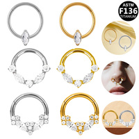 Boucles d'oreilles segmentées en titane F136 de haute qualité Getta, idéales pour le piercing Daith, pour enfants, mariages, usage quotidien, bijoux de corps tendance
