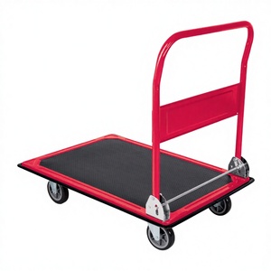Heavy Duty Industrial Steel Push <strong>Cart</strong> Dolly Moving Platform <strong>Hand</strong> Truck 4-<strong>Wheel</strong> Foldable Trolley - Product Image 3