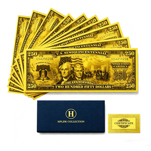 Billete Conmemorativo del 250 Aniversario de EE. UU. en Lámina de Oro, Moneda de Colección de $250, <span class=keywords><strong>Diseño</strong></span> de la Campana de la <span class=keywords><strong>Libertad</strong></span> y la <span class=keywords><strong>Estatua</strong></span> de la <span class=keywords><strong>Libertad</strong></span> - Product Image 5