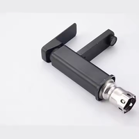 Keran Wastafel Kamar Tidur Modern Satu Lubang Satu Gagang Keramik Stainless Steel Hitam dengan Pengatur Suhu Air Panas/Dingin, Laris Terjual