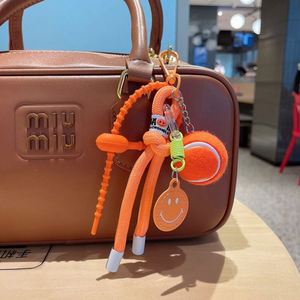 Wholesale Colourful <b>Rope</b> Tennis Ball Keychain Cute Smiling Face Keychain for Bag Pendant - Product Image 6