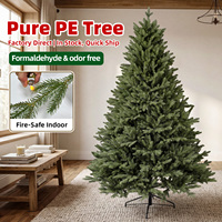 Prêt à être expédié : Arbre de Noël artificiel de 2,3 m, 100 % PE pur, sans formaldéhyde, inodore, aiguilles de pin réalistes, base articulée
